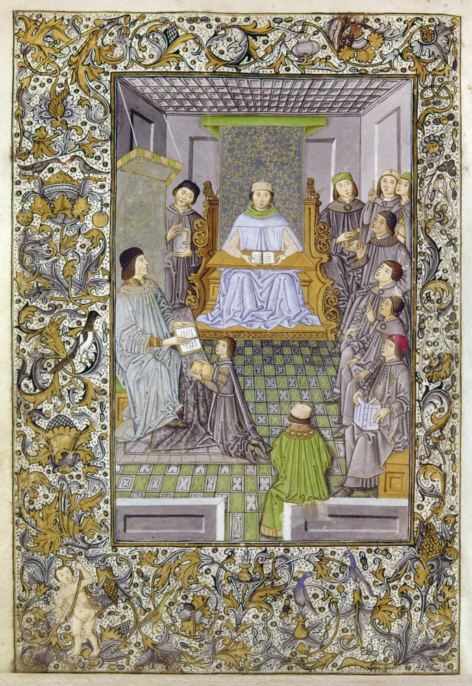 Antonio De Nebrija Teaching a Grammar Class Manuscript Illumination Fine Art Print