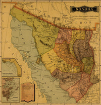 Sonora, Mexico 1884 Fine Art Print - Vintage Poster