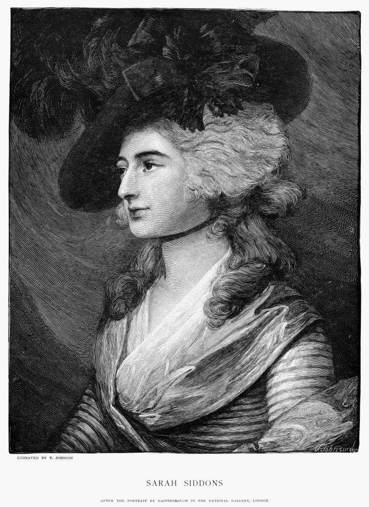 Sarah Siddons Wood Engraving Fine Art Print by Thomas Gainsborough