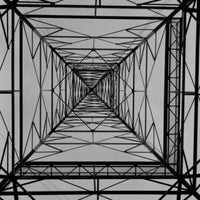 USA, Oregon Electricity Pylon at Bonneville Dam Fine Art Print