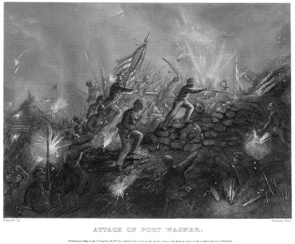 Battle of Fort Wagner, 1863 - Fine Art Print by Granger Collection