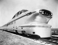 Aero Train on a Railroad Track Fine Art Print