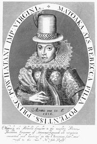Pocahontas Native American Princess 19th Century Line Engraving Fine Art Print by Granger Collection