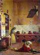 Mexico: Kitchen Fine Art Print - Two Women at Work, C1850