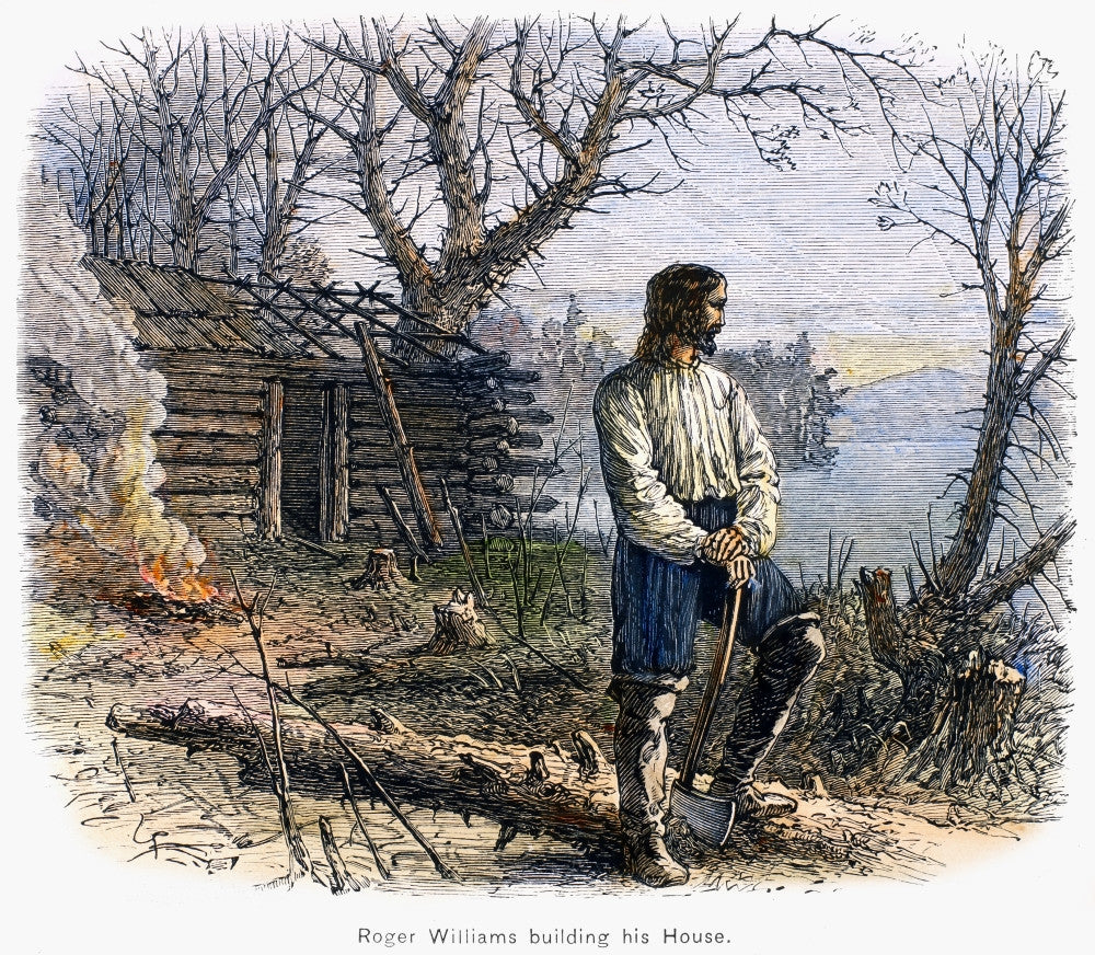 Roger Williams Line Engraving Print - 19th Century Artwork by Granger