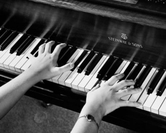 Close-up of Hands Playing Piano Fine Art Print