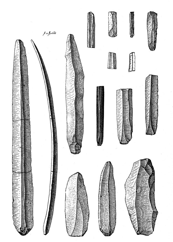 Neolithic Fint Flakes and Blades Fine Art Print by Science Source