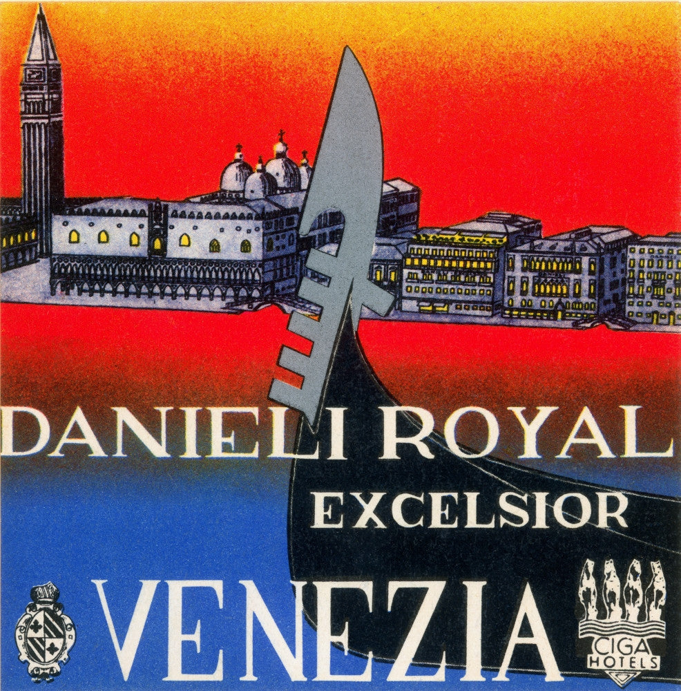 Luggage Label Fine Art Print from The Danieli Hotel, Venice