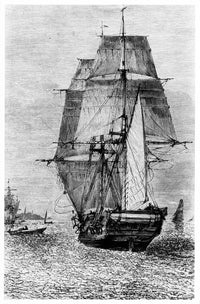 Darwin's H.M.S. Beagle Engraving Fine Art Print - 19th Century