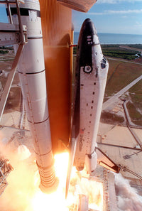 Space Shuttle Columbia Lift Off Fine Art Print by Stocktrek Images