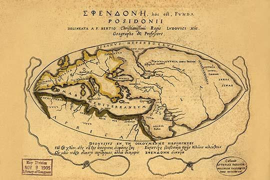 Ancient Mediterranean Map Poster Print by Bertius - Latin & Greek