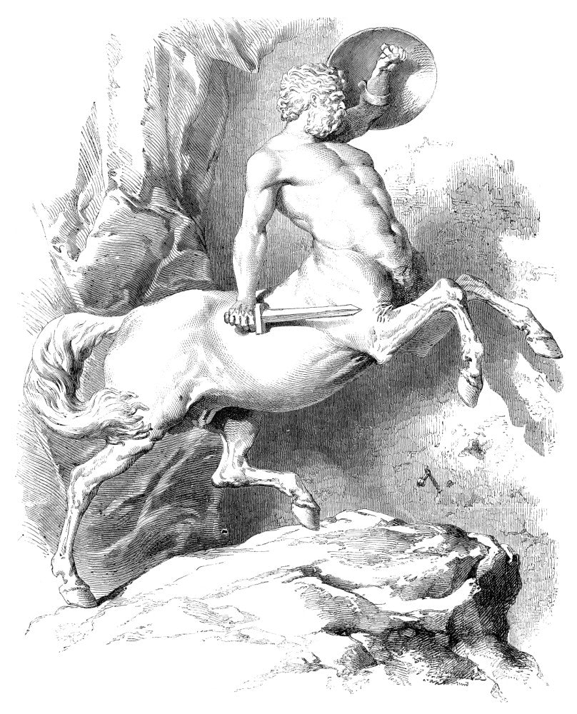 Centaur Wood Engraving Fine Art Print - 19th Century | Posterazzi