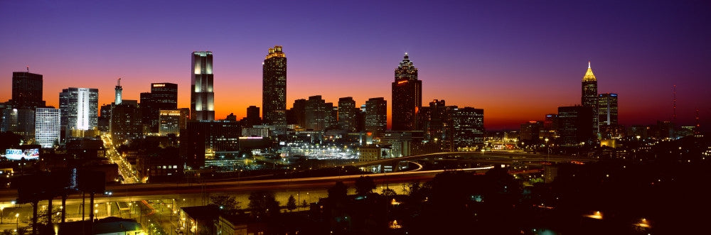 Stunning Atlanta Skyline at Dusk Photo Print by Panoramic Images