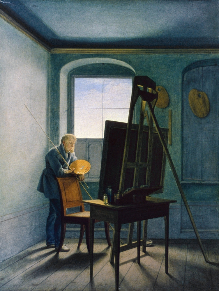 Caspar David Friedrich in His Studio Fine Art Print by Georg Friedrich Kersting