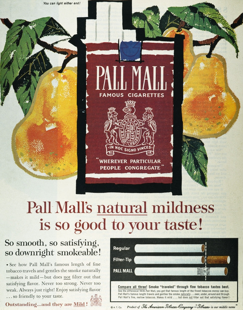 Pall Mall Cigarette Advertisement Poster Print (1962) - Granger Collection