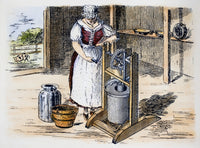 Butter Churn 1884 Line Engraving Poster Print by Granger Collection