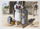 Butter Churn 1884 Line Engraving Poster Print by Granger Collection