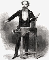 Charles Dickens Reading Drawing Fine Art Print by George C. Leighton