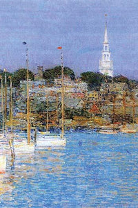 Boats at the Newport Docks Fine Art Print by Frederick Childe Hassam