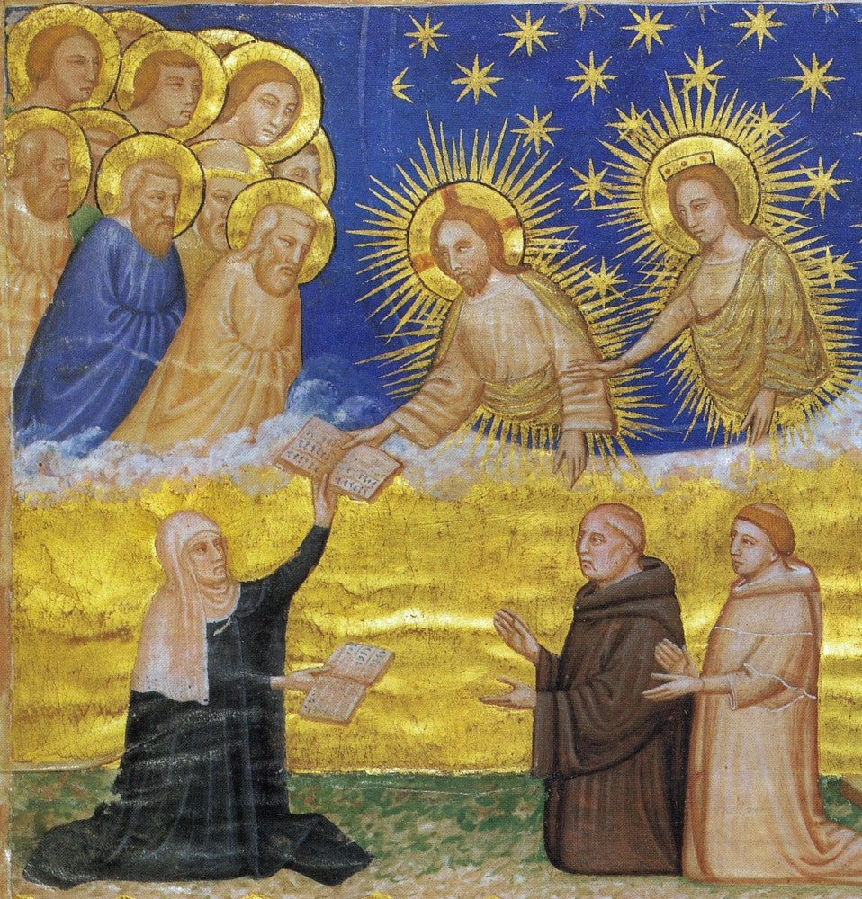 Saint Bridget Illuminated Manuscript Fine Art Print - 14th Century
