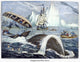 Whaling Crew Capsized by a Whale in the Arctic - Fine Art Print