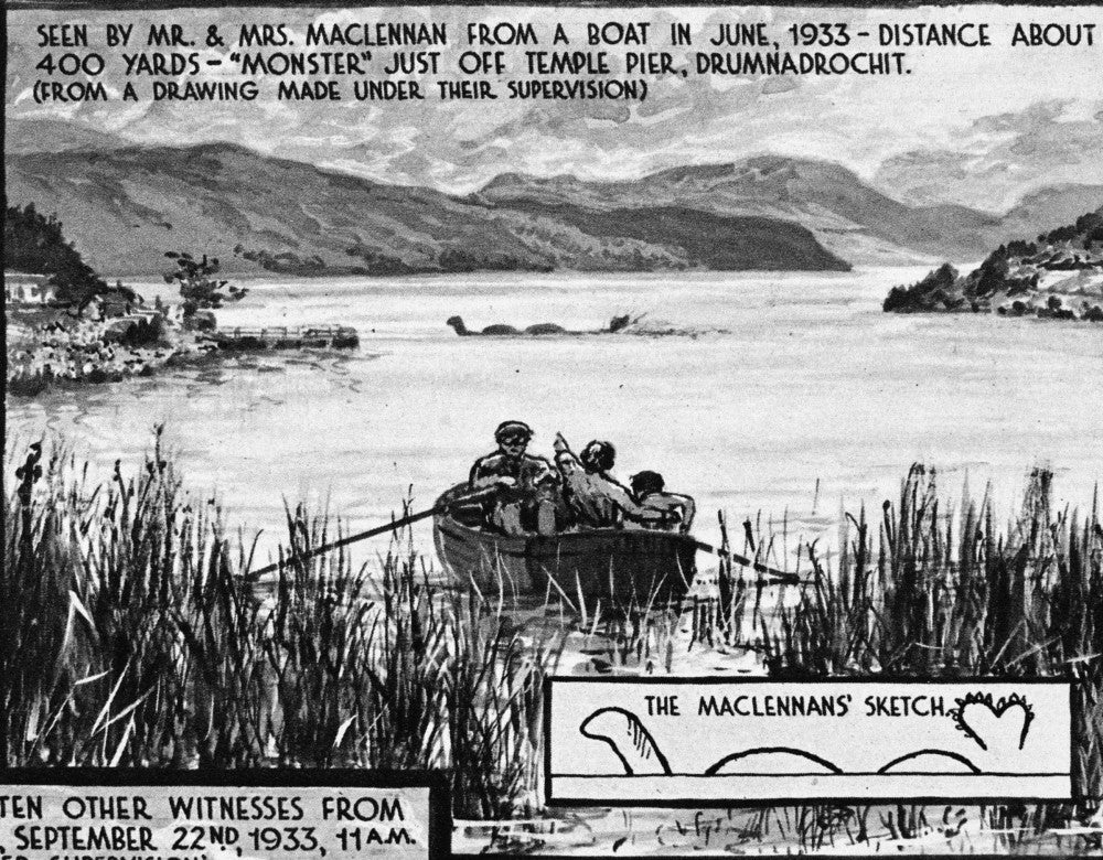 Loch Ness Monster Poster Print - Artist's Rendition (1934)