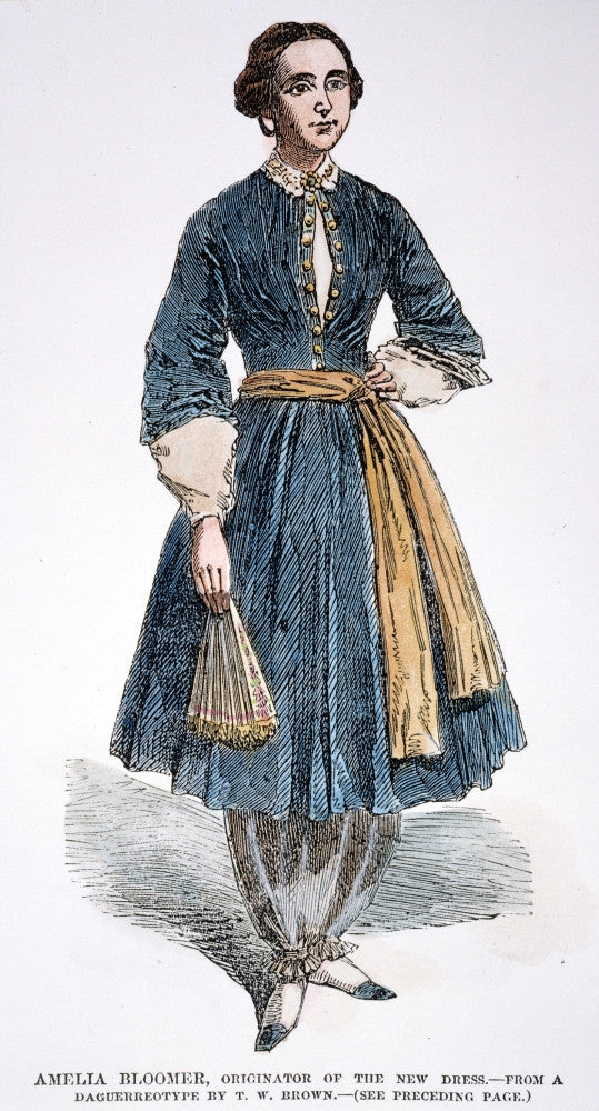 Amelia Bloomer's Full-Trousered Costume Wood Engraving Print