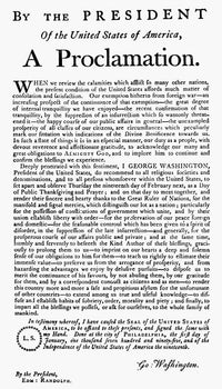 Thanksgiving Proclamation Art Print by George Washington - 1795