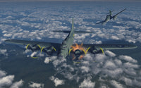 B-17 Flying Fortress Under Attack by Me-262 Fighter Plane Fine Art Print