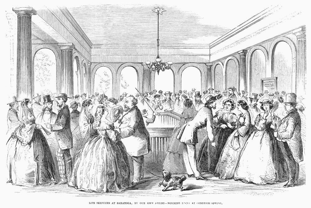 Saratoga Springs 1859 Wood Engraving Fine Art Print by Granger Collection