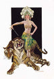 Female Trainer with Bengal Tigers Fine Art Print by F.X. Leyendecker