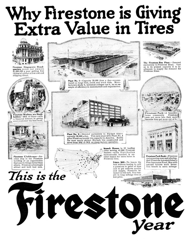Firestone Tires Advertisement Poster Print (1919) by Granger Collection