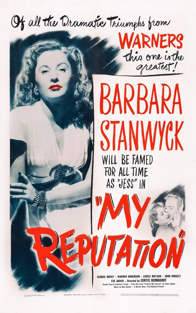 My Reputation Movie Poster Art by Barbara Stanwyck - 1946 Fine Art Print