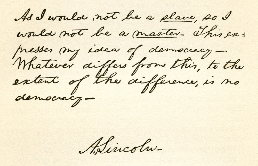 Abraham Lincoln 1809 Handwriting and Signature Fine Art Print