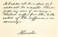 Abraham Lincoln 1809 Handwriting and Signature Fine Art Print