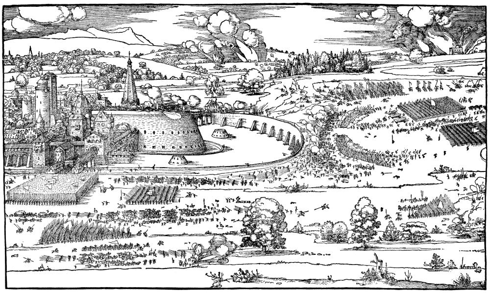 Fortress Siege, 1527 Woodcut Art Print by Albrecht Durer