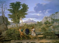 Autumn or the Grapes from the Promised Land Art Print by Nicolas Poussin