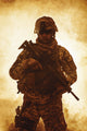 United States Paratrooper Airborne Infantry in Smoke Fine Art Print by Oleg Zabielin