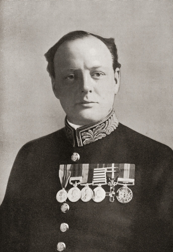 Sir Winston Churchill Fine Art Print by Ken Welsh | Posterazzi