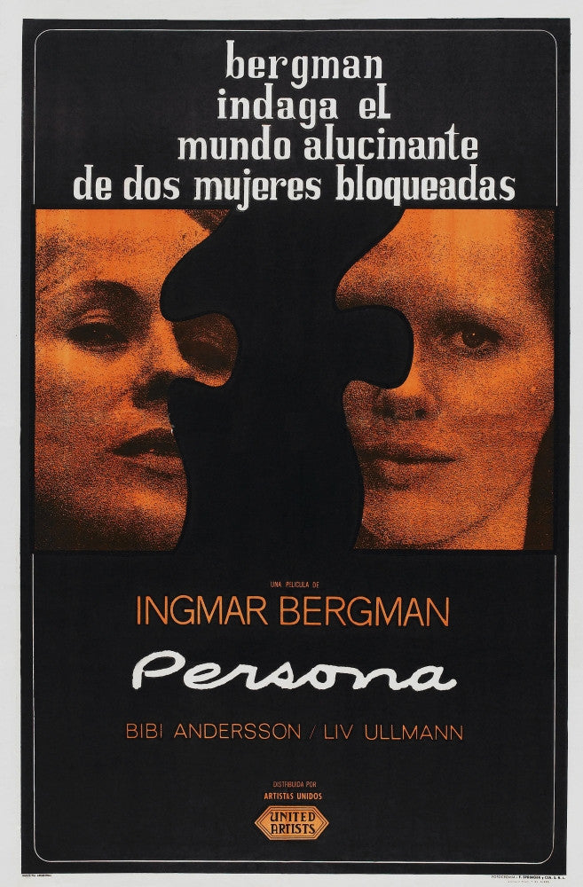 Persona Movie Poster - Bibi Andersson and Liv Ullmann (1966)