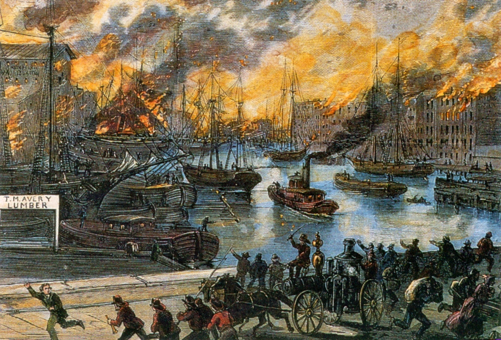 The Great Chicago Fire 1871 Fine Art Print by Science Source