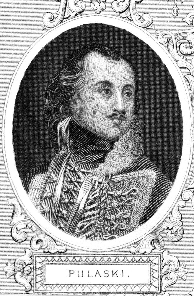 Casimir Pulaski Polish Soldier Revolutionary War Steel Engraving Print