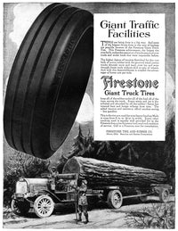 Firestone Giant Truck Tires Vintage Advertisement Poster Print - 1918