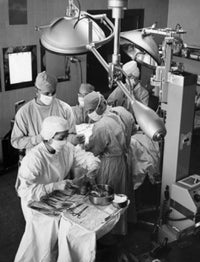 High Angle View of Surgeons Performing Surgery Fine Art Print