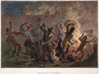 Pequot Massacre Fine Art Print - 1637 Historical Engraving by Granger Collection