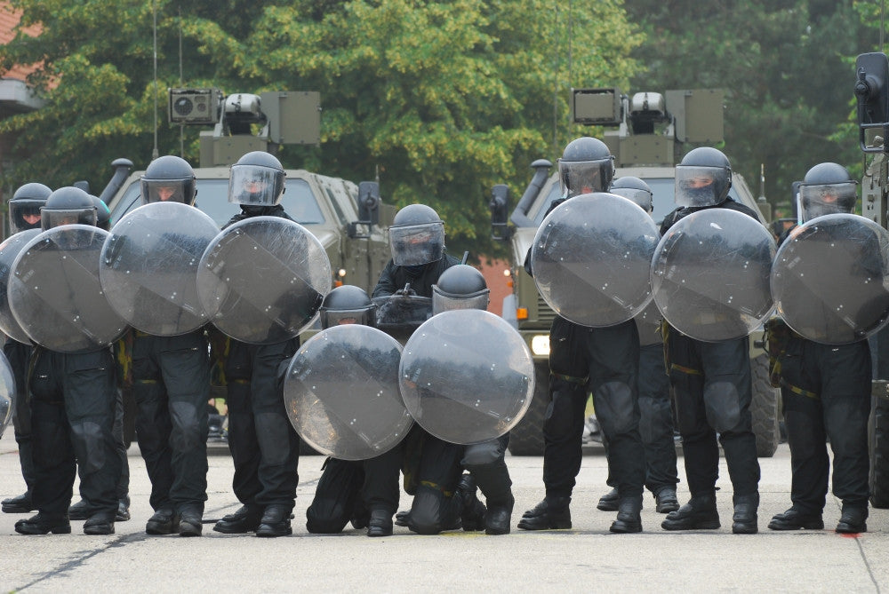 Belgian Infantry Soldiers Training in Riot Control - Fine Art Print