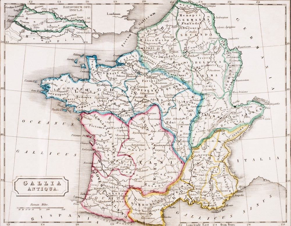 Map of France Gallia Antiqua Fine Art Print by Ken Welsh