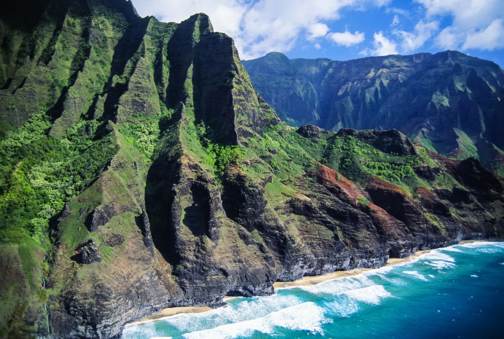 Hawaii Kauai Na Pali Coast Aerial View Fine Art Print by Chris Abraham