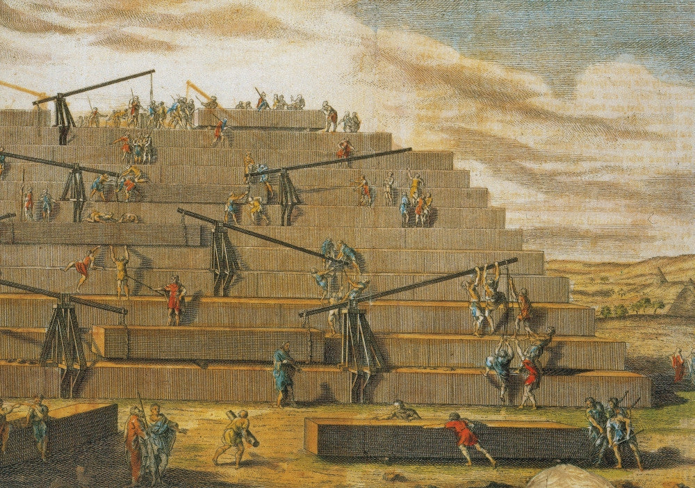 Building of Pyramids of Giza Fine Art Print by Science Source