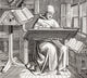 A Monk Scribe Surrounded by Manuscripts Fine Art Print